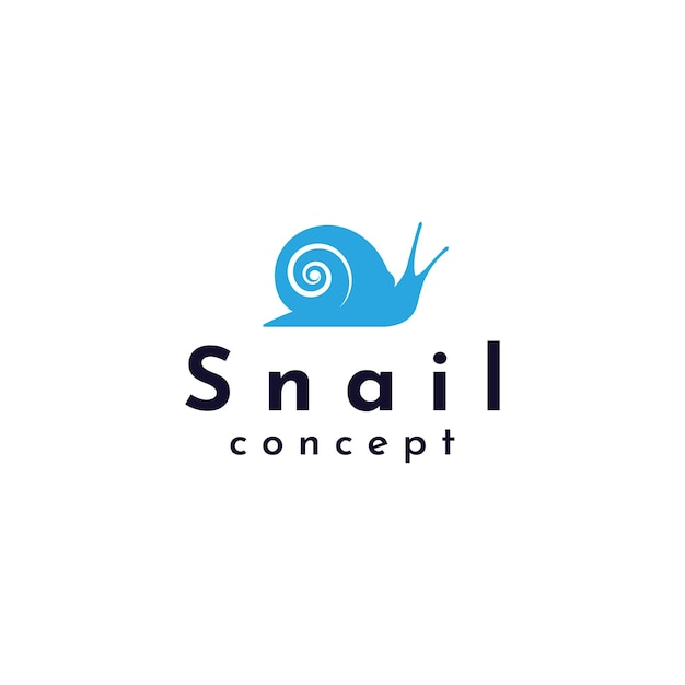 Vector blue snail icon isolated blue silhouette snail on white background snail logo design vector illustration