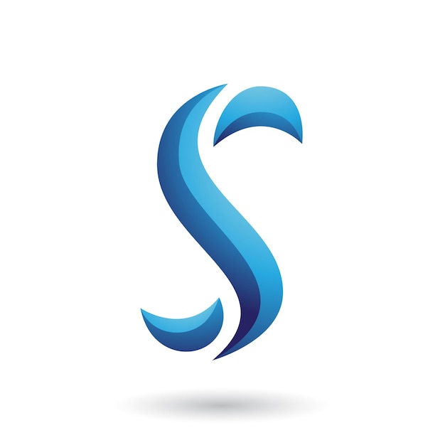 Vector blue snake shaped letter s vector illustration