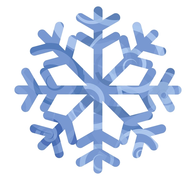 Premium Vector | Blue snowflake isolated on white background. cartoon cold  crystal. winter symbol.