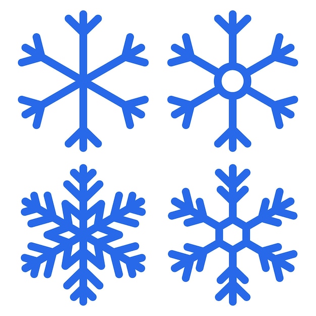 Vector blue snowflakes set