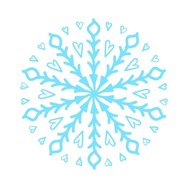 Blue snowflakes on white background vector illustration