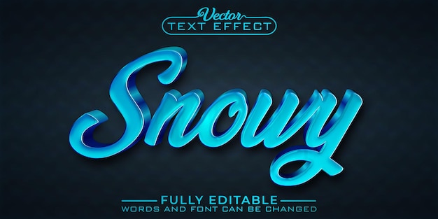 Blue Snowy Editable Text Effect Template