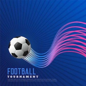 Sfondo blu gioco di calcio con linee ondulate lucide