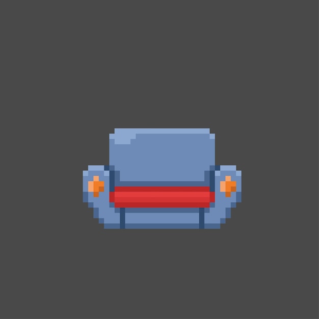 a blue sofa in pixel style
