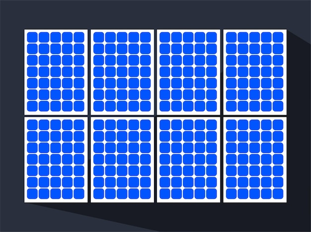 Blue solar panel vector icon