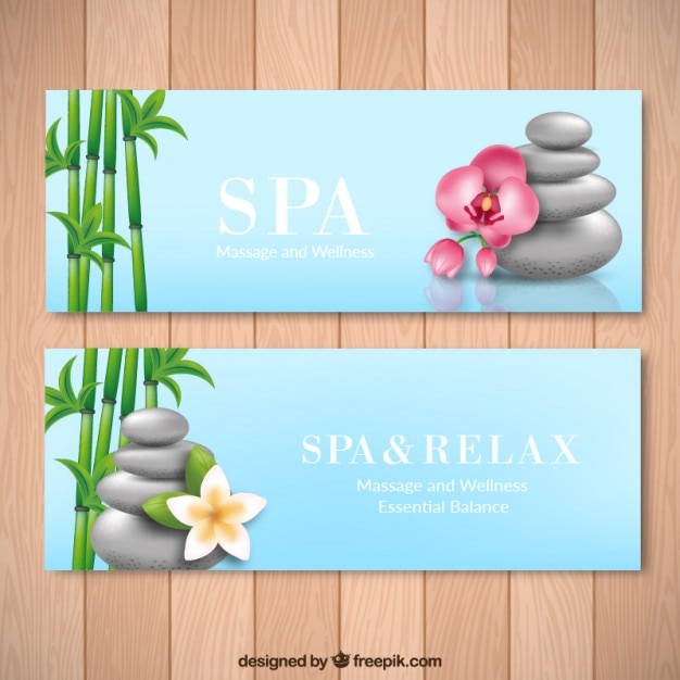 Blue spa banners