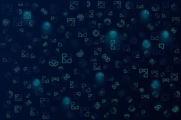 Vector blue sparkles love heart valentines background