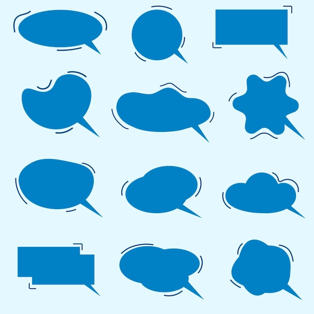 blue speech bubbles set