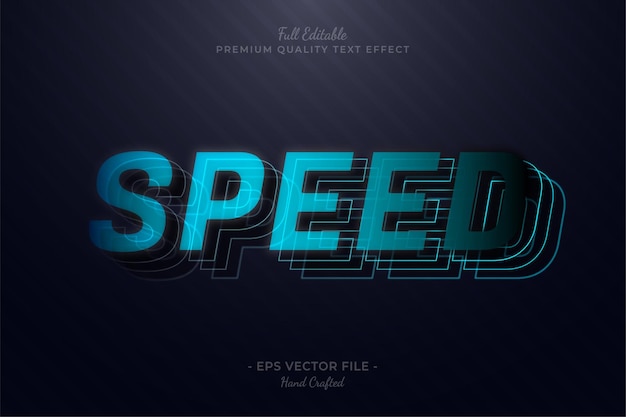 Blue Speed bewerkbaar 3D-tekststijleffect Premium