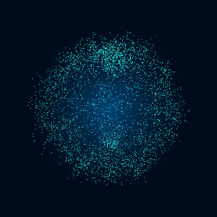 Vector blue sphere consisting of particles modern wireframe elements technology grid sphere vector illustration
