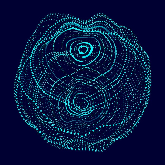 Blue sphere consisting of particles modern wireframe elements technology grid sphere vector illustration