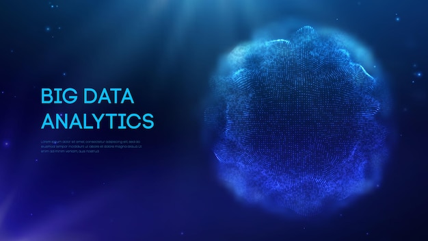 Blue sphere shield on dark background colorful data. Blue futuristic technology background. Abstract sphere energy field. Eps 10