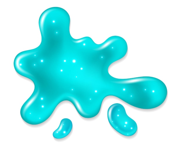 Vector blue splash with glitter colorful slime stain