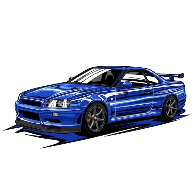 Blue sport car illustration