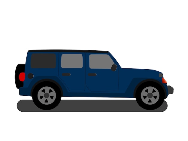 blue sporting car illustration flat design