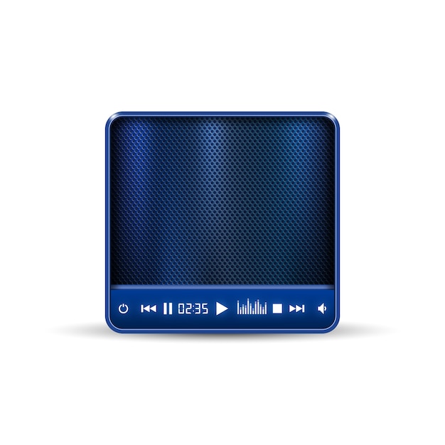 Blue square portable wireless speaker