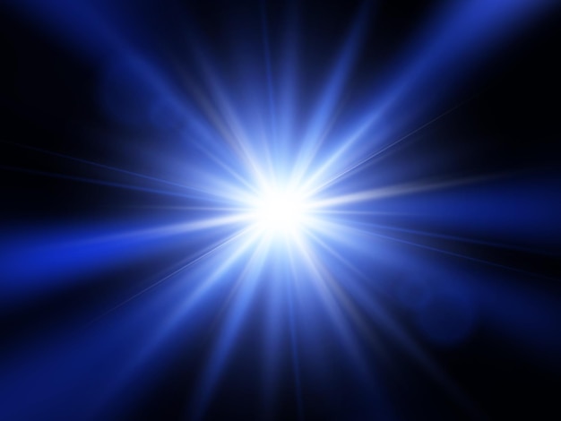 Blue star Blue explosion background with rays Vector absrtact illustration