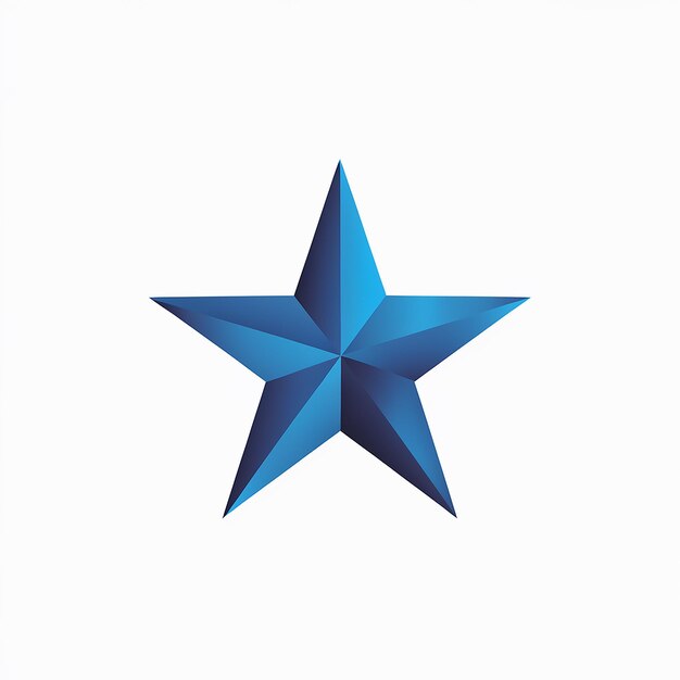 Una stella blu su uno sfondo bianco