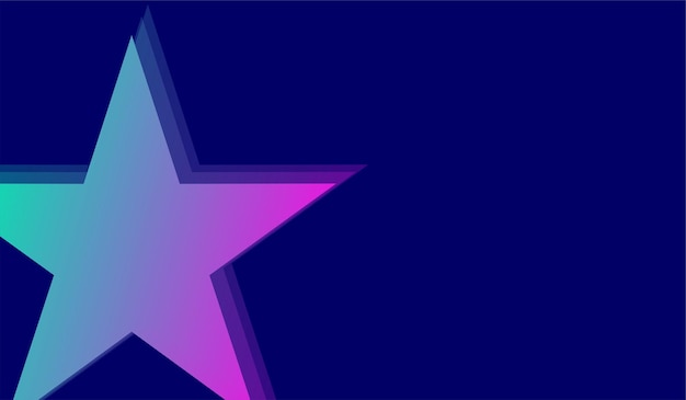 A blue star with a pink and blue background