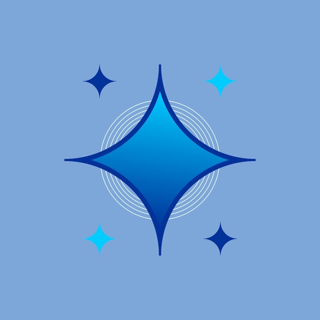 ソーシャルメディア用の青い星の構成パターン