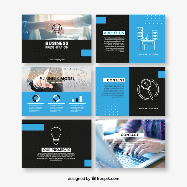 Blue stationery business presentation template