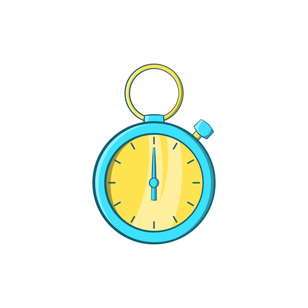 Blue stopwatch icon in cartoon style isolated on white background Time symbol