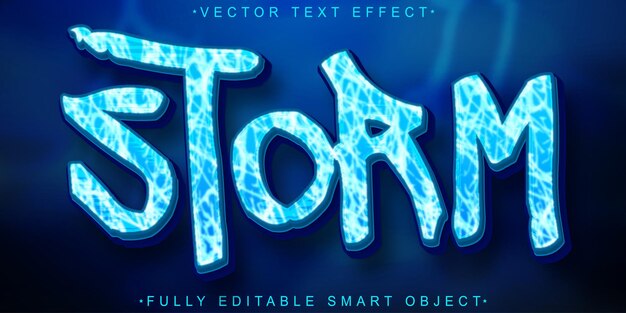 Blue Storm Vector Fully Editable Smart Object Text Effect