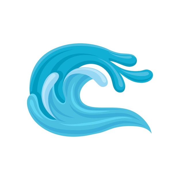 Синий штормовой керлинг элемент дизайна морской волны для морской морской темы векторные иллюстрации на белом фоне