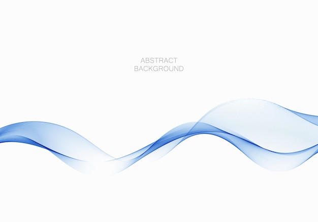 Blue stream transparent wave smoke Abstract background Design element Vector