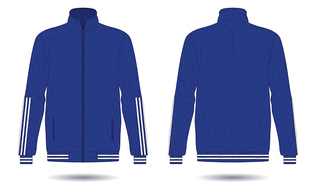 Blue striped sports jacket mockup front and back view