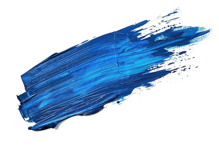Vector a blue stroke of paint isolated on white background hand drawn style brush strokes texture high reso