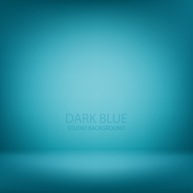 Vector blue studio gradient wall room, modern interior background