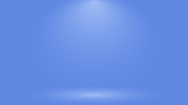 벡터 제품 디스플레이를 위한 빈 그라디언트 색상 조명 효과 배경이 있는 파란색 스튜디오 룸 장면