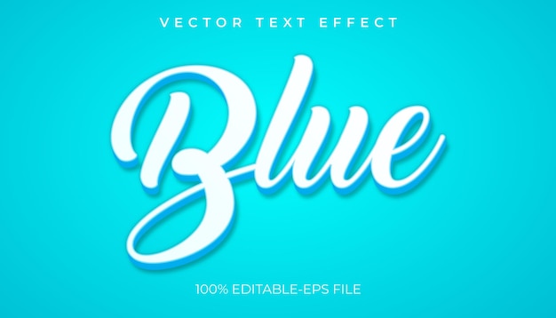 블루 스타일 3d 편집 가능한 텍스트 효과