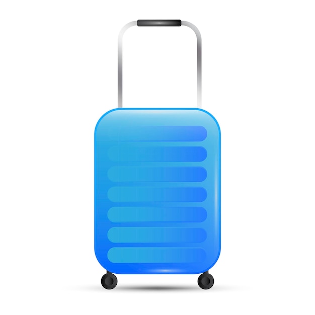 Синий чемодан на белом фоне Символ путешествия Векторная иллюстрация Складское изображение
