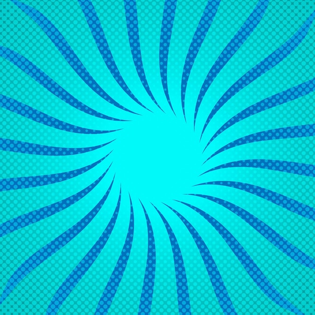 Vector blue sunbeams halftone background vector illustration