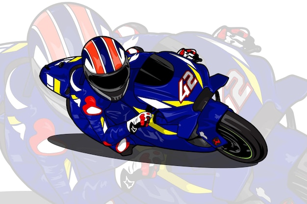 Blue superbike cornering grandprix vector