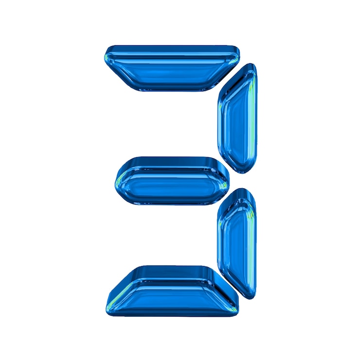 Vector blue symbol made as digital text number 3