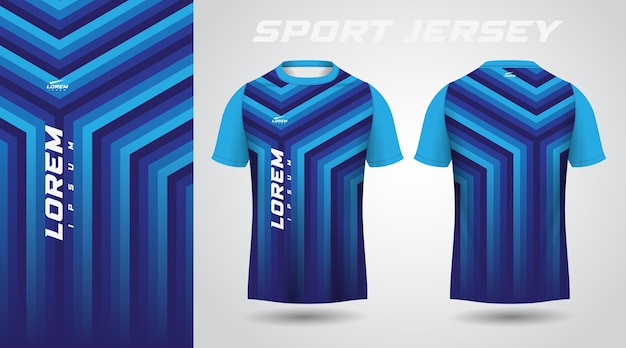 Синяя футболка дизайн спортивного джерси