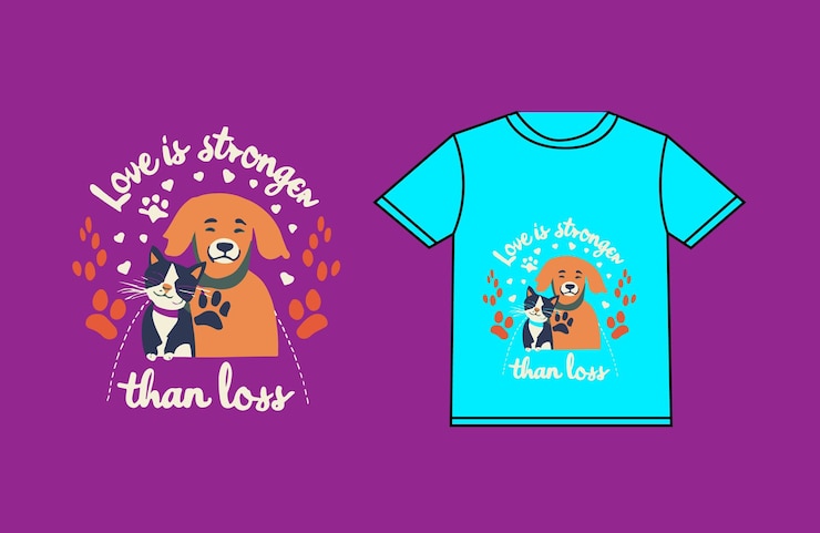 वेक्टर a blue t shirt with a dog and a dog on it