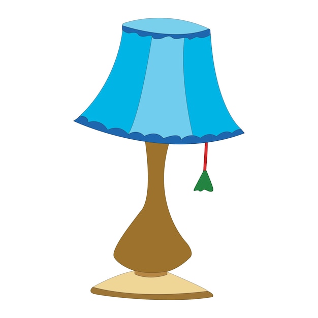 A blue table lamp