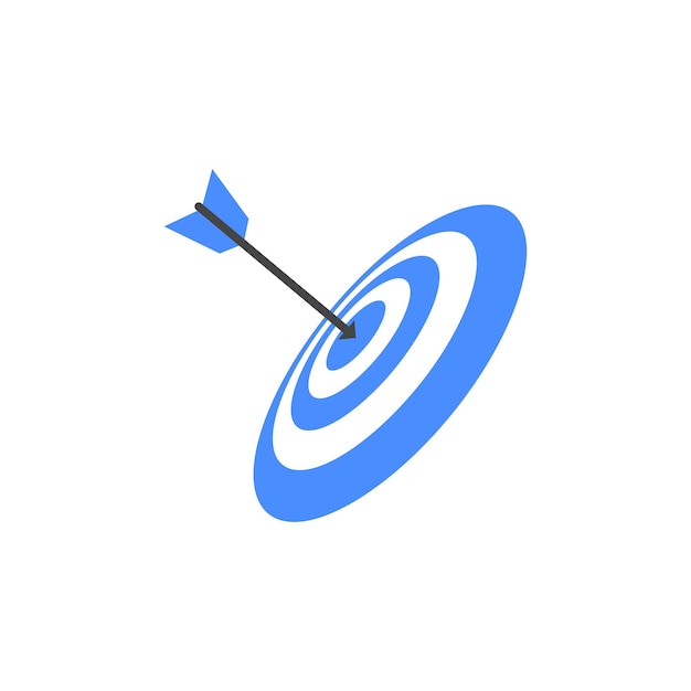 Design del logo blue target e black arrow per il business elemento icona del logo dell'obiettivo aziendale per il web mobile o la stampa