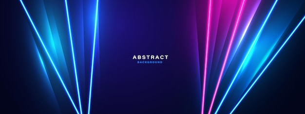 Vector blue technology background with motion neon light