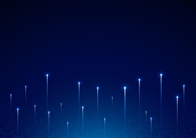 blue technology lights digital background vector illustration