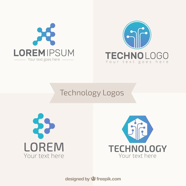 Blue technology logos