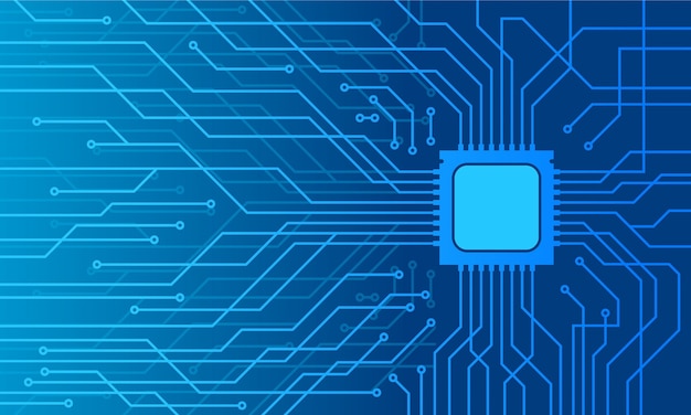 Vector blue technology motherboard background