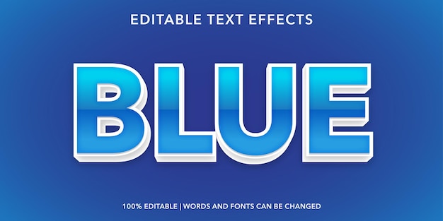 Blue text 3d style editable text effect