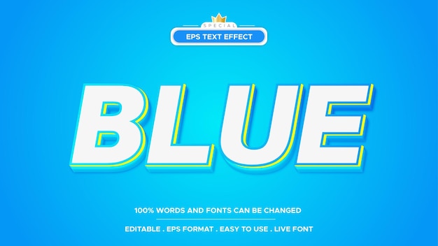 Blue Text Effect editable