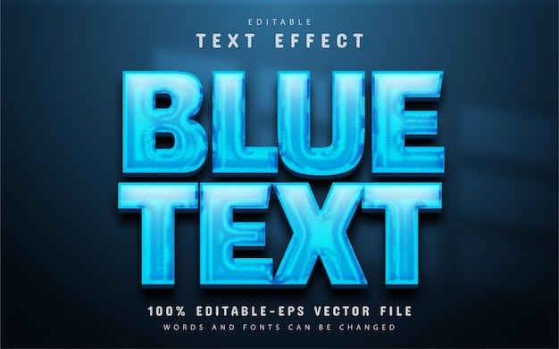 Blue text effect editable