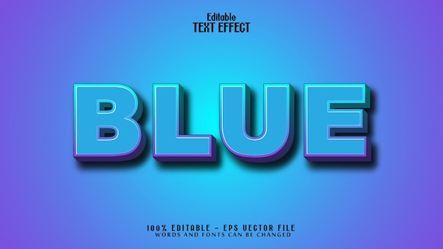 Blue Text Effect Free Vector